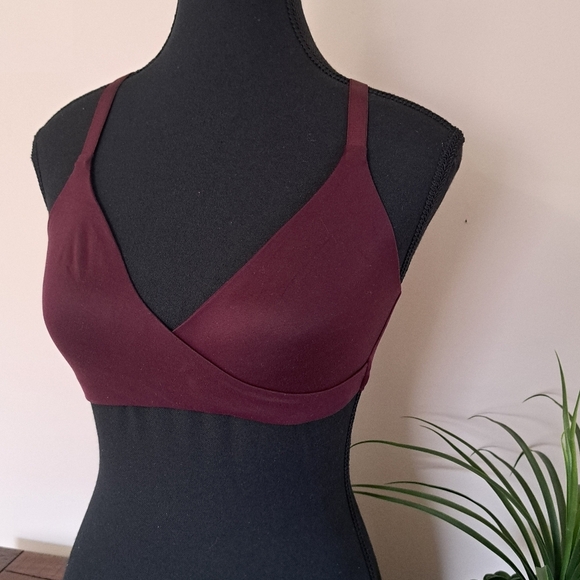 Aerie Sunnie Bralette Size Small Maroon Burgandy Sunnie Bustier Racer Back - Picture 2 of 10